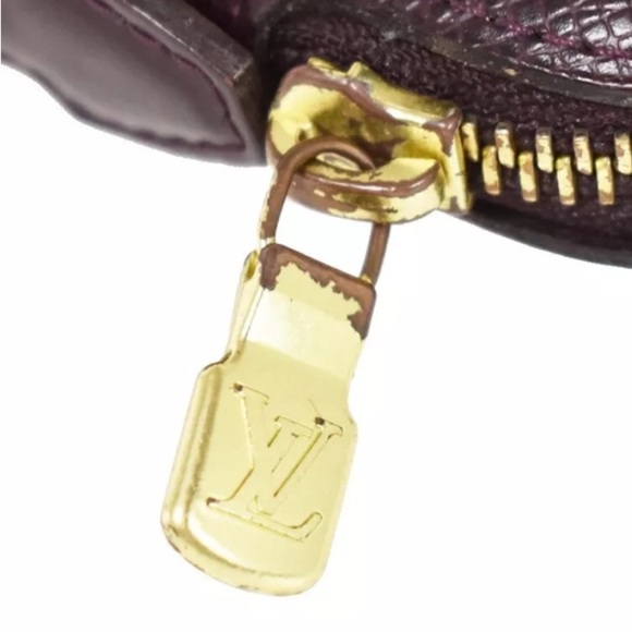 Louis Vuitton Atoll Taiga Large Travel Case Organizer Wallet Burgundy Gold LV - Picture 13 of 15